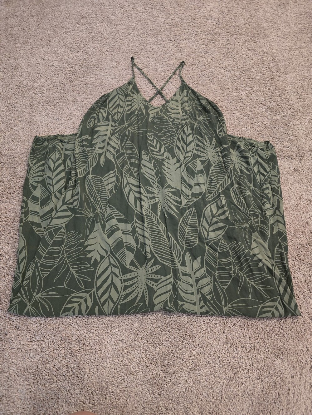 Old Navy Tropical Palm Maxi Dress size Large Tall